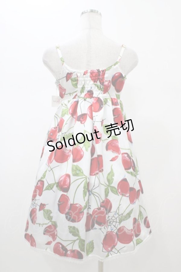 画像2: MILK / タランチェリースリップドレス  ホワイト×レッドチェリー H-26-02-01-1019-ML-OP-KB-ZH (2)