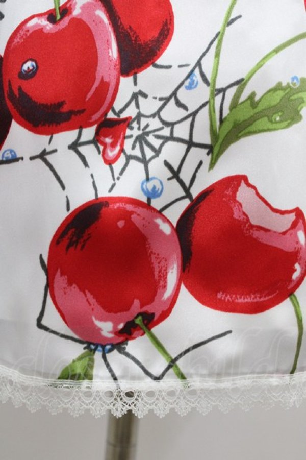 画像3: MILK / タランチェリースリップドレス  ホワイト×レッドチェリー H-26-02-01-1019-ML-OP-KB-ZH (3)