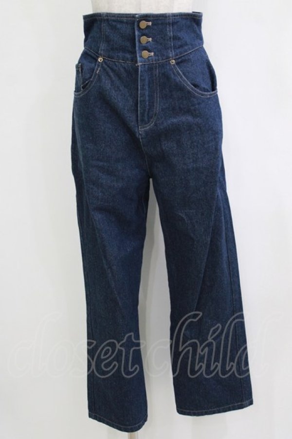 画像1: Fi.n.t / バックレースアップストレートデニムパンツ S INDIGO H-26-02-02-026-CA-PA-NS-ZH (1)