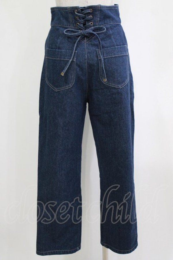画像3: Fi.n.t / バックレースアップストレートデニムパンツ S INDIGO H-26-02-02-026-CA-PA-NS-ZH (3)