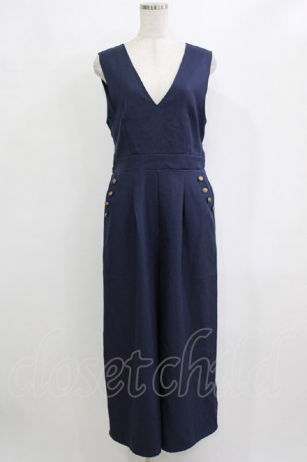 画像1: axes femme / バックリボンコンビネゾン Free ネイビー H-26-02-02-028-AX-OP-NS-ZH (1)