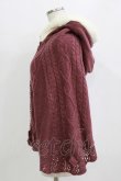 画像2: axes femme POETIQUE / リボン裏ボアニットケープ M ワイン H-26-02-02-029-AX-JA-NS-ZH (2)