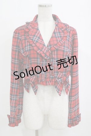 画像: axes femme kawaii / タータンチェックジャケット M レッド H-26-02-02-030-AX-JA-NS-ZH