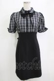 画像1: EATME / レースカラーブラウスドッキングワンピース S ブラック/チェック H-26-02-02-034-LO-OP-NS-ZH (1)