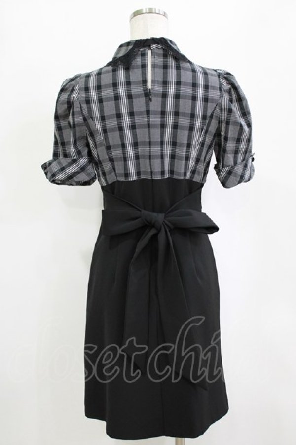 画像3: EATME / レースカラーブラウスドッキングワンピース S ブラック/チェック H-26-02-02-034-LO-OP-NS-ZH (3)