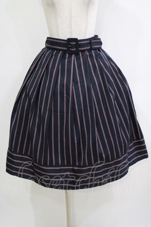画像1: Fi.n.t / レジメストライプタックスカート Free NAVY H-26-02-02-036-CA-SK-NS-ZH (1)
