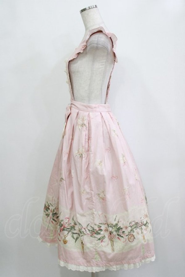 画像2: Whital Alley（海外ロリータブランド） / 百合假日エプロンスカート M ピンク H-26-02-02-038-EL-SK-NS-ZH (2)
