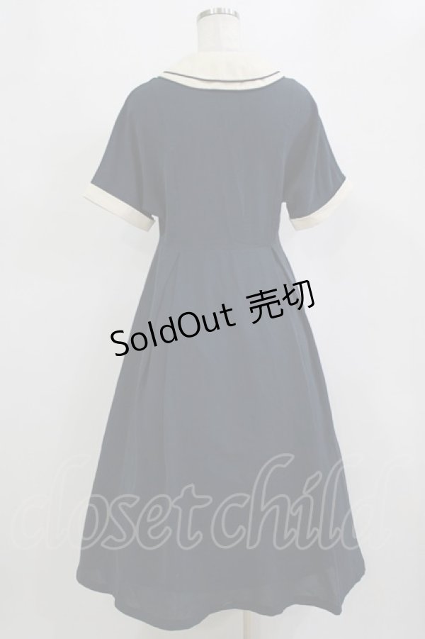 画像3: an another angelus / パイピング使いダブルクレリック衿ワンピース Free NAVY H-26-02-02-039-CA-OP-NS-ZH (3)