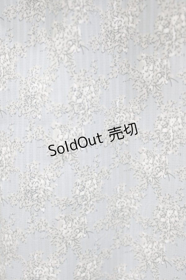 画像4: an another angelus / フレンチローズ柄ラッフルカラーブラウス Free L/BLUE×WH H-26-02-02-042-CA-BL-NS-ZH (4)