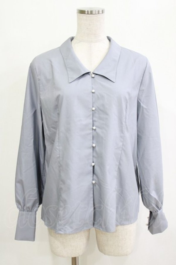 画像1: an another angelus / パール釦Vネックシャツ Free BLUE GRAY H-26-02-02-043-CA-BL-NS-ZH (1)