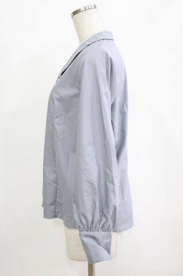 画像2: an another angelus / パール釦Vネックシャツ Free BLUE GRAY H-26-02-02-043-CA-BL-NS-ZH (2)