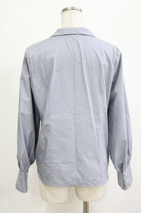 画像3: an another angelus / パール釦Vネックシャツ Free BLUE GRAY H-26-02-02-043-CA-BL-NS-ZH (3)