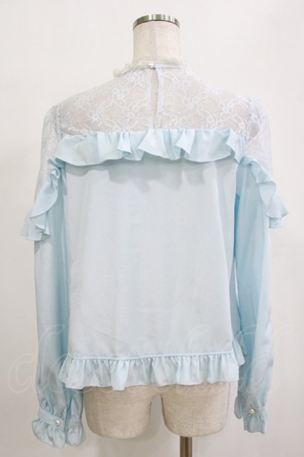 画像3: Angelic Pretty / Lacy Frillブラウス Free サックス H-26-02-02-045-AP-BL-NS-ZH (3)