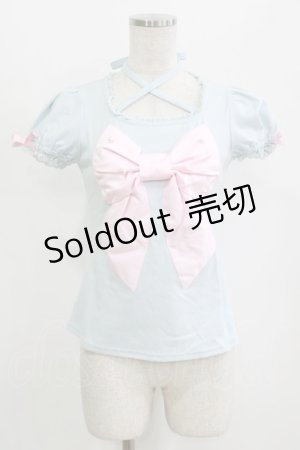 画像: Angelic Pretty / 乙女サテンリボンカットソー Free サックス H-26-02-02-050-AP-TO-NS-ZH