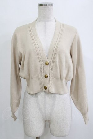 画像: an another angelus / 飾りケーブル衿ぐりコイン釦ニットカーディガン Free IVORY H-26-02-02-052-CA-TO-NS-ZH