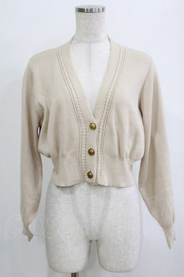 画像1: an another angelus / 飾りケーブル衿ぐりコイン釦ニットカーディガン Free IVORY H-26-02-02-052-CA-TO-NS-ZH (1)