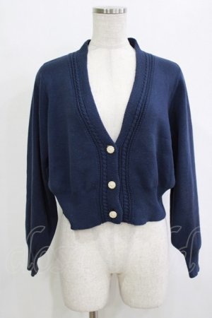 画像: an another angelus / 飾りケーブル衿ぐりニットカーディガン Free NAVY H-26-02-02-053-CA-TO-NS-ZH