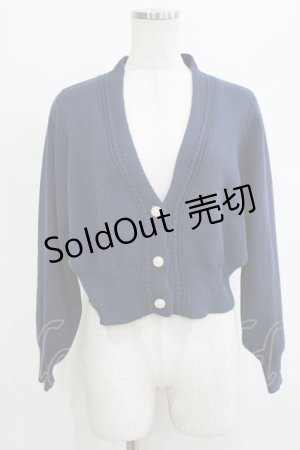 画像: an another angelus / 飾りケーブル衿ぐりニットカーディガン Free NAVY H-26-02-02-053-CA-TO-NS-ZH