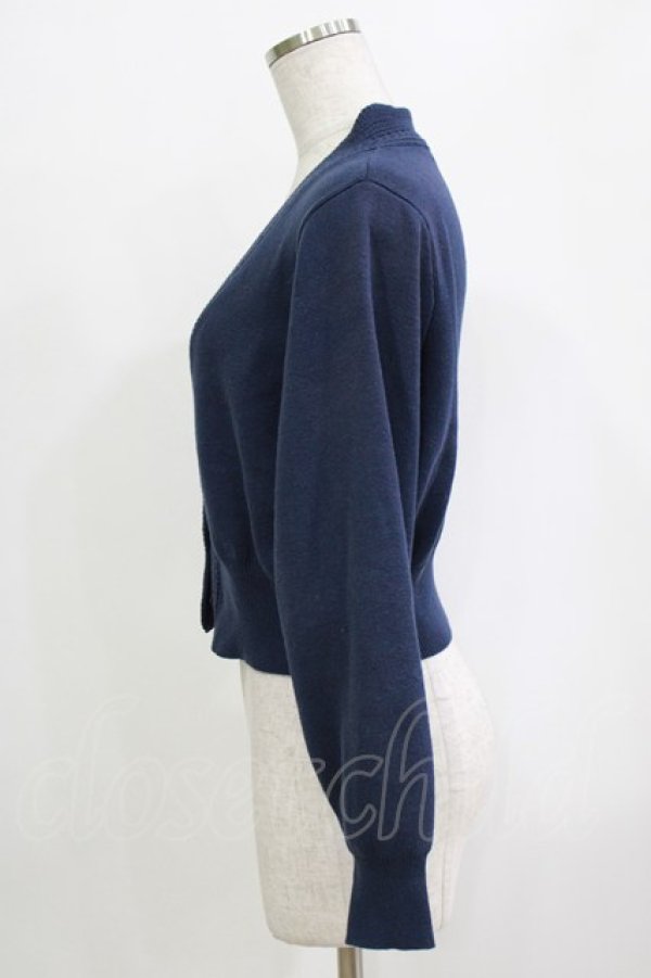 画像2: an another angelus / 飾りケーブル衿ぐりニットカーディガン Free NAVY H-26-02-02-053-CA-TO-NS-ZH (2)