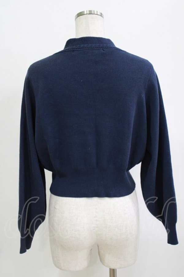 画像3: an another angelus / 飾りケーブル衿ぐりニットカーディガン Free NAVY H-26-02-02-053-CA-TO-NS-ZH (3)