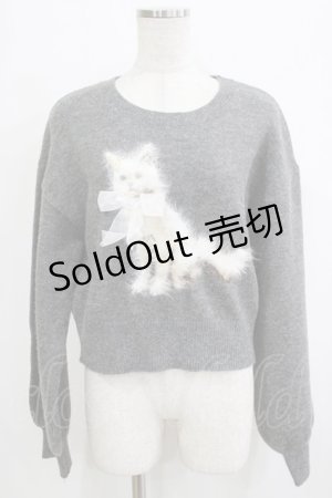 画像: axes femme / ライン刺繍ニットプルオーバー Free グレー H-26-02-02-054-AX-TO-NS-ZH