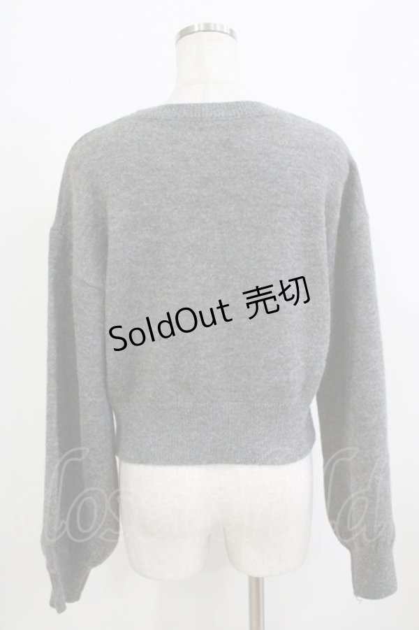 画像3: axes femme / ライン刺繍ニットプルオーバー Free グレー H-26-02-02-054-AX-TO-NS-ZH (3)