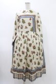 画像1: Jane Marple Dans Le Salon / Flowers of Jouy scarf Tartan check hem dress M アイボリー H-26-02-02-1031-JM-OP-AK-ZH (1)