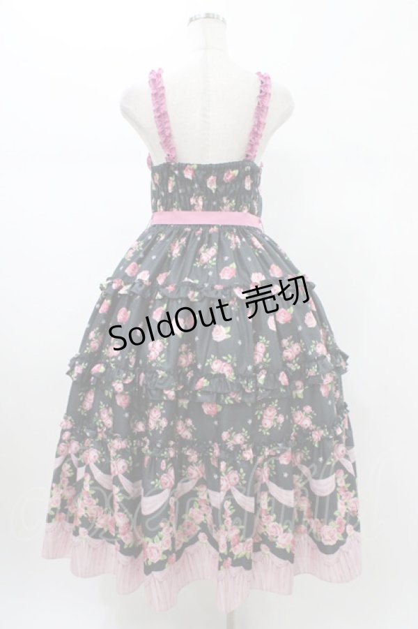 画像2: Emily Temple cute / フリルROSEキャミソールドレス M ブラック H-26-02-02-1034-ET-OP-KB-ZH (2)