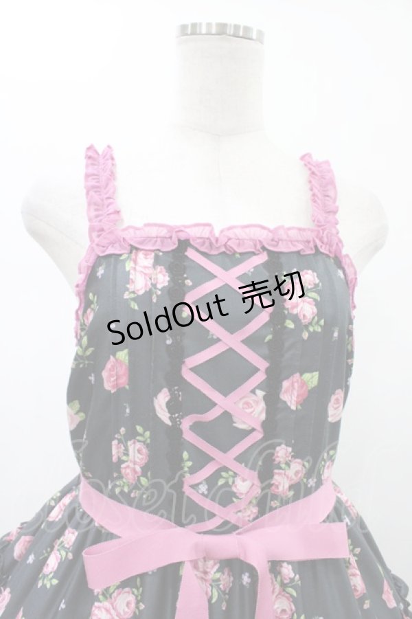 画像4: Emily Temple cute / フリルROSEキャミソールドレス M ブラック H-26-02-02-1034-ET-OP-KB-ZH (4)