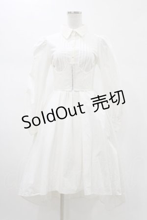 画像: Pain / 2way corset shirt dress  オフホワイト H-26-02-02-1038-0-OP-KB-ZH