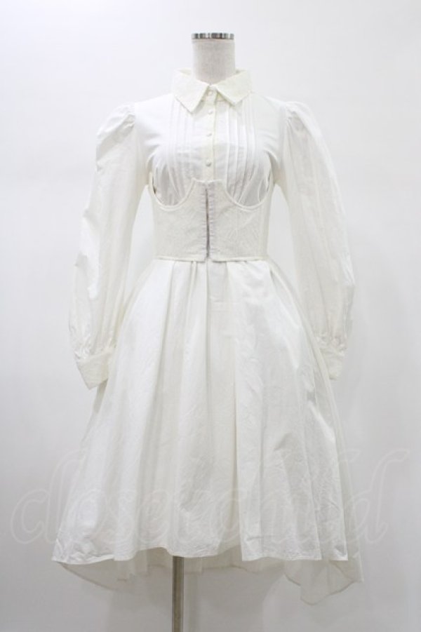 画像1: Pain / 2way corset shirt dress  オフホワイト H-26-02-02-1038-0-OP-KB-ZH (1)