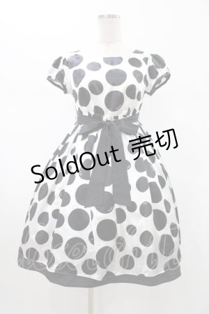 画像: MILK / サテンドットワンピース  オフ×ブラック H-26-02-02-1039-ML-OP-KB-ZH