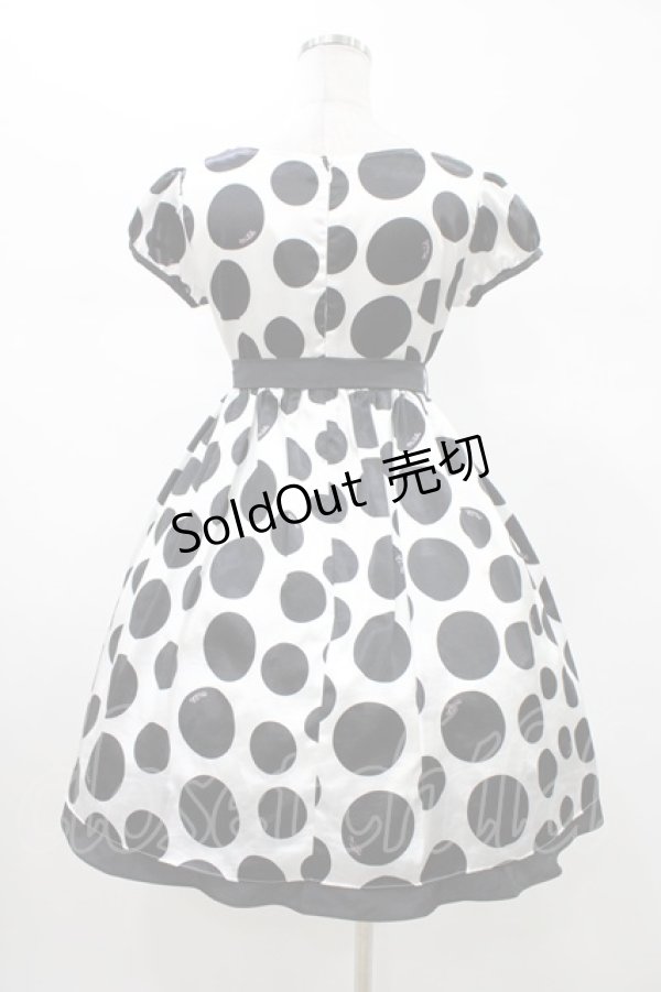 画像2: MILK / サテンドットワンピース  オフ×ブラック H-26-02-02-1039-ML-OP-KB-ZH (2)