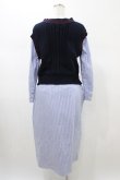 画像2: Jane Marple Dans Le Salon / Tilden vest and stripe trompe-l'oeil dress M ネイビー×ブルー H-26-02-02-1046-JM-OP-AK-ZH (2)