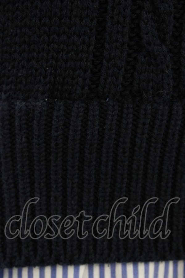 画像3: Jane Marple Dans Le Salon / Tilden vest and stripe trompe-l'oeil dress M ネイビー×ブルー H-26-02-02-1046-JM-OP-AK-ZH (3)