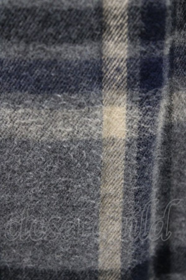 画像3: Jane Marple Dans Le Salon / アランニットとシャギーチェックのドレス M グレー×ネイビー H-26-02-02-1047-JM-OP-AK-ZH (3)