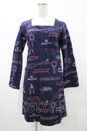 画像: HYSTERIC GLAMOUR / バックボタンデニムワンピース  ブルー H-26-02-02-1048-PU-OP-KB-ZH
