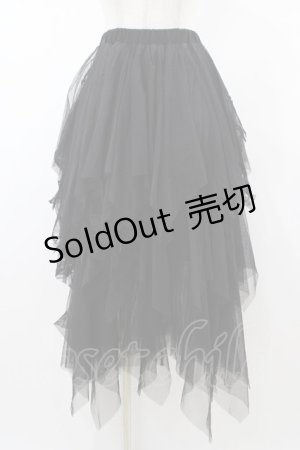 画像: GHOST of HARLEM / イレギュラーチュールスカート  黒 H-26-02-02-1054-GL-SK-KB-ZH