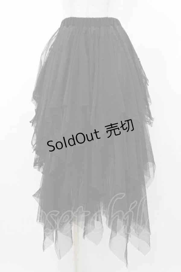 画像1: GHOST of HARLEM / イレギュラーチュールスカート  黒 H-26-02-02-1054-GL-SK-KB-ZH (1)