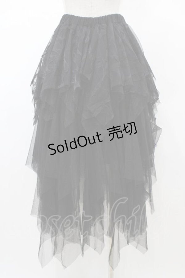 画像2: GHOST of HARLEM / イレギュラーチュールスカート  黒 H-26-02-02-1054-GL-SK-KB-ZH (2)