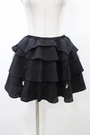 画像: DimMoire / ガーター風フリルスカート  ブラック H-26-02-02-1055-0-SK-KB-ZH