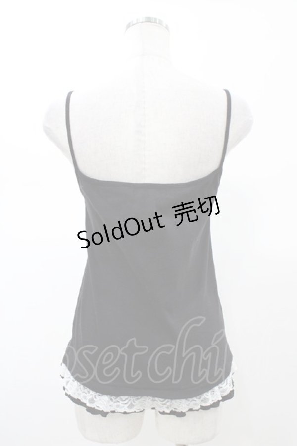 画像2: Deorart / フリルキャミソール  ブラック×ホワイト H-26-02-02-1057-PU-TO-KB-ZH (2)