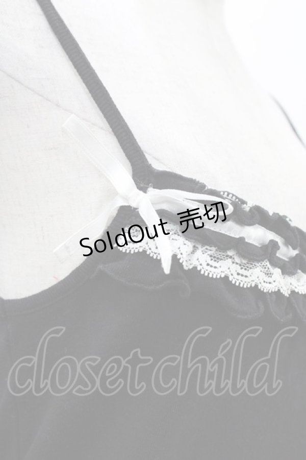 画像3: Deorart / フリルキャミソール  ブラック×ホワイト H-26-02-02-1057-PU-TO-KB-ZH (3)