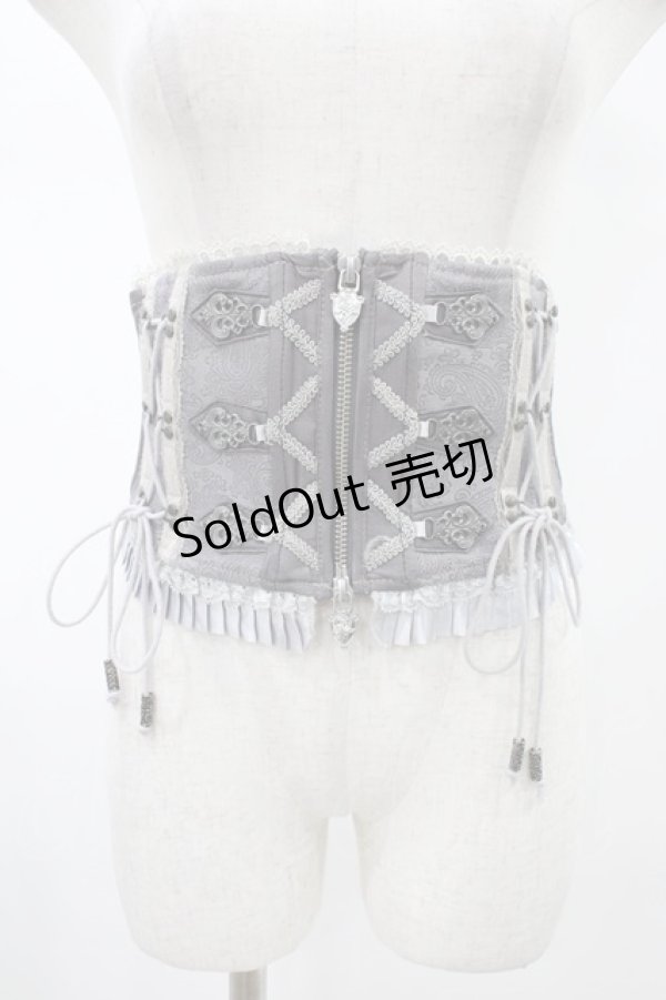 画像1: OZZ ANGELO / プリーツフリルショートコルセット  グレー H-26-02-02-1013-OO-ZA-KB-ZH (1)