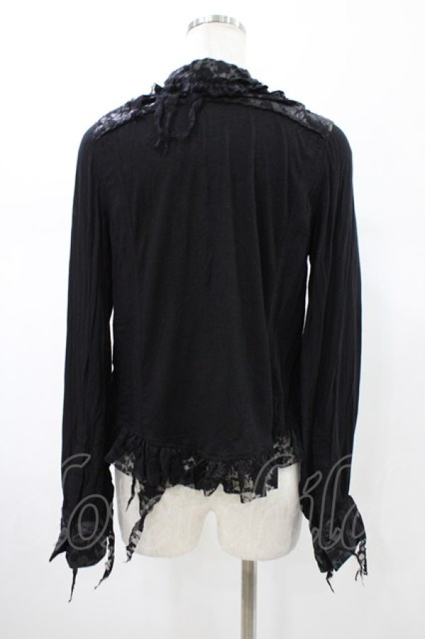 画像2: h.naoto Blood / ヨークレースダメージブラウス  ブラック H-26-02-02-1021-HN-BL-KB-ZH (2)