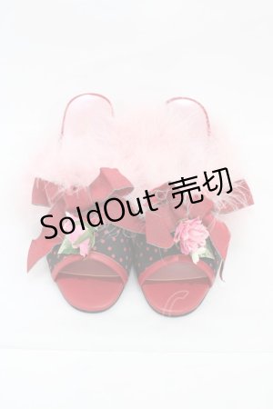 画像: MILK / ルームミュール L ブラックドット×レッド H-26-02-02-1003-ML-SH-KB-ZH