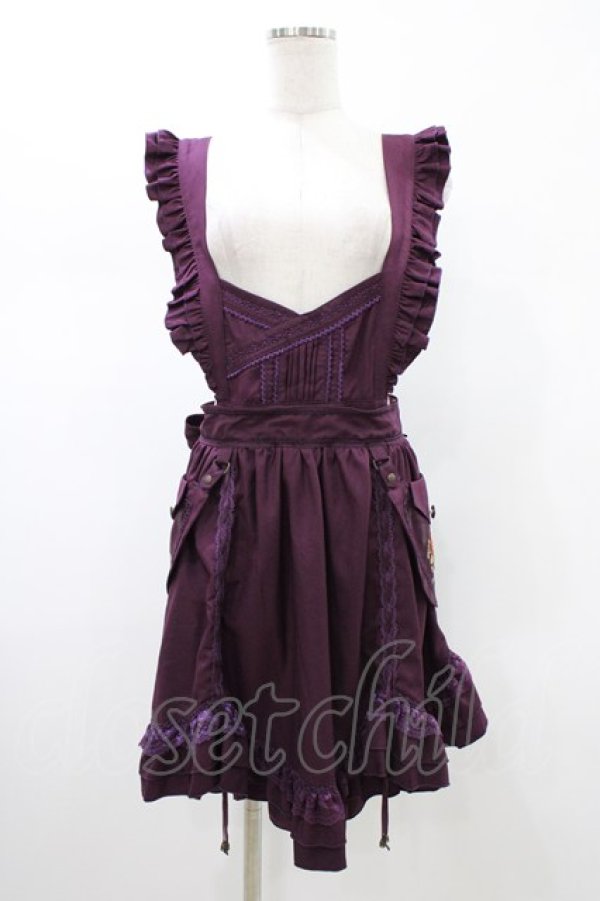 画像1: Ozz oneste / 椿刺繍タブリエ  パープル H-26-02-02-1024-OO-OP-KB-ZH (1)