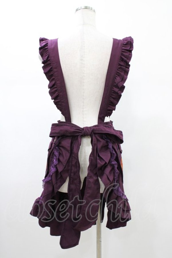 画像2: Ozz oneste / 椿刺繍タブリエ  パープル H-26-02-02-1024-OO-OP-KB-ZH (2)