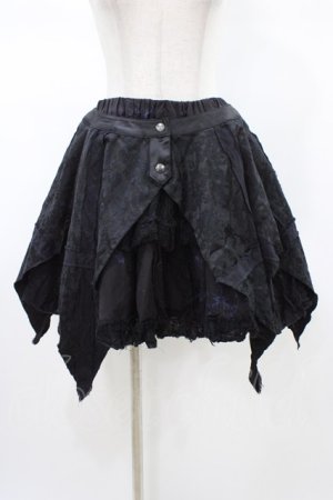 画像: FRILL / ダメージレイヤードスカート  ブラック H-26-02-02-1025-HN-SK-KB-ZH