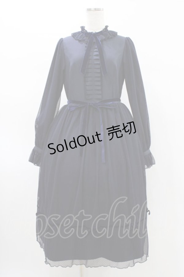 画像1: Melody BasKet / ご令嬢のチュールワンピース M ネイビー H-26-02-02-1027-LO-OP-KB-ZH (1)